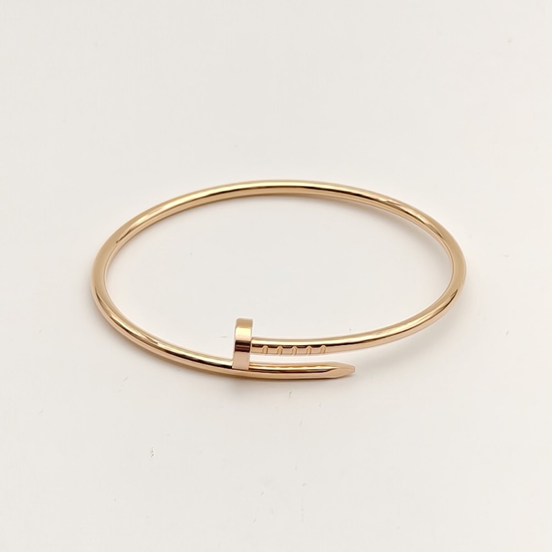 CARTIER JUSTEUNCLOU釘子手鐲細款18K玫瑰金16號-1