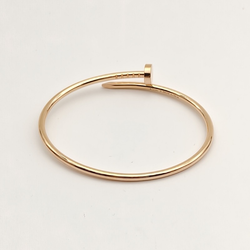 CARTIER JUSTEUNCLOU釘子手鐲細款18K玫瑰金16號-3