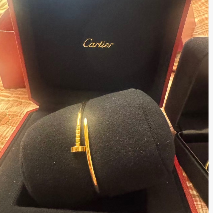 CARTIER JUSTEUNCLOU釘子手鐲細款18K玫瑰金16號-4