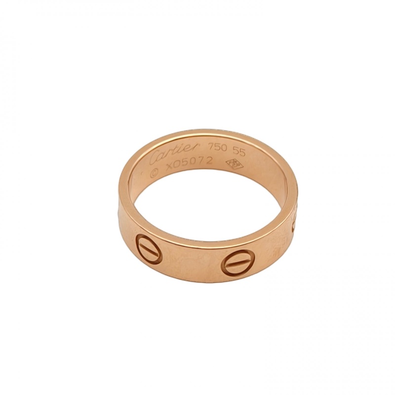 CARTIER LOVE寬版戒指18K玫瑰金55-0