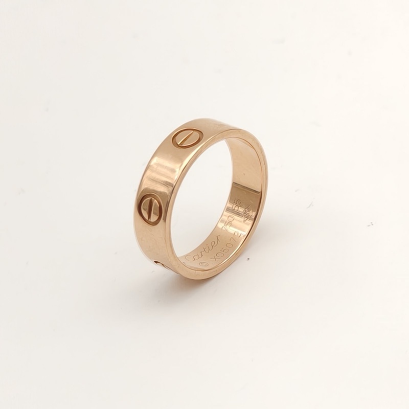 CARTIER LOVE寬版戒指18K玫瑰金55-3