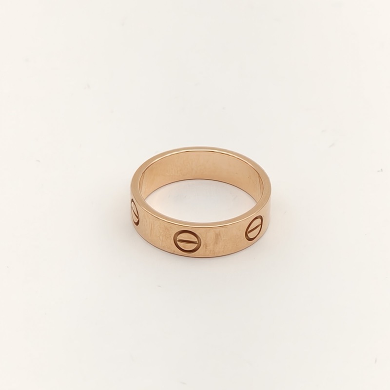 CARTIER LOVE寬版戒指18K玫瑰金55-4
