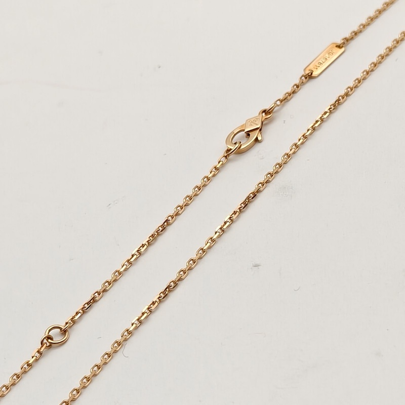 VAN CLEEF&ARPELS VintageAlhambra中號單花項鏈新扣18K黃金/縞瑪瑙-4