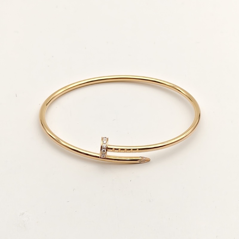 CARTIER JUSTEUNCLOU釘子20鑽細版手鐲18K玫瑰金/鑽石16號-2