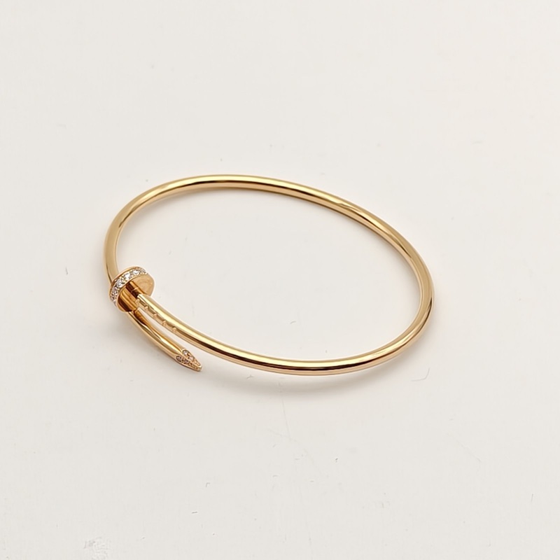CARTIER JUSTEUNCLOU釘子20鑽細版手鐲18K玫瑰金/鑽石16號-3