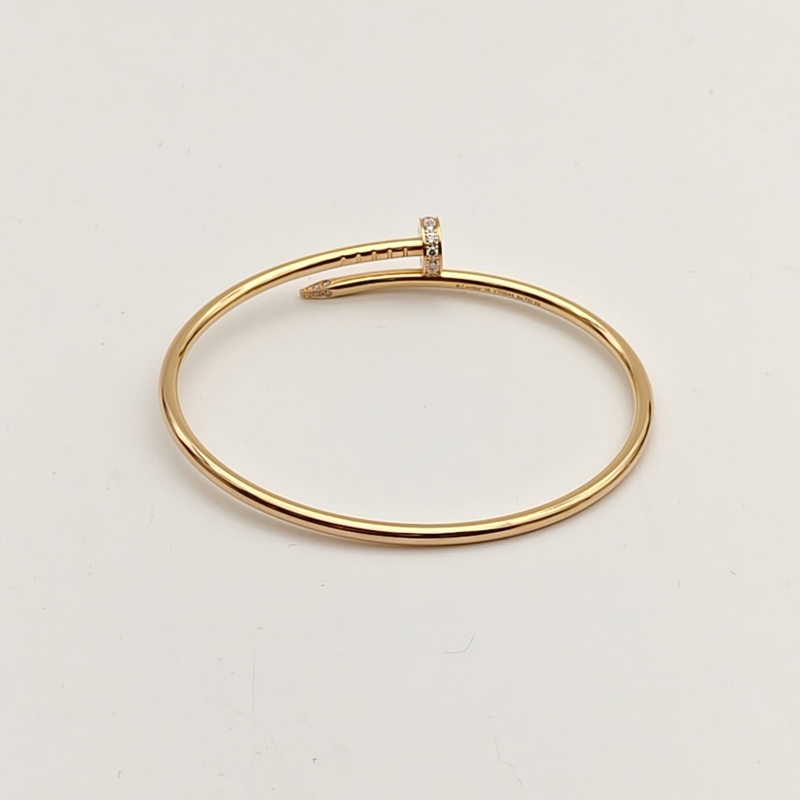 CARTIER JUSTEUNCLOU釘子20鑽細版手鐲18K玫瑰金/鑽石16號-4