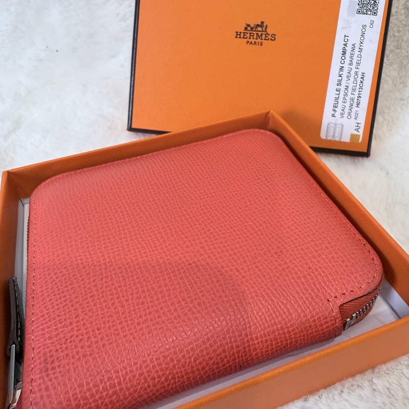 HERMES✨silkin 絲巾短夾零錢包 W刻-6