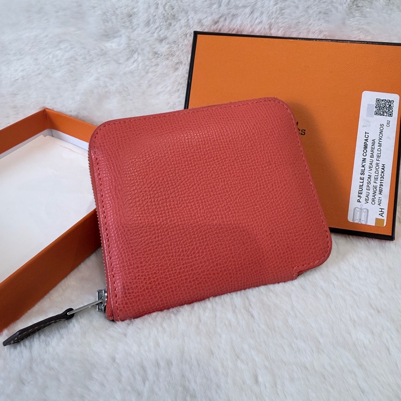 HERMES✨silkin 絲巾短夾零錢包 W刻-7