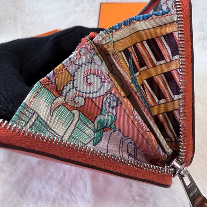HERMES✨silkin 絲巾短夾零錢包 W刻-25