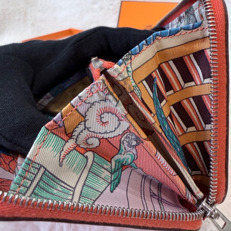 HERMES✨silkin 絲巾短夾零錢包 W刻-26