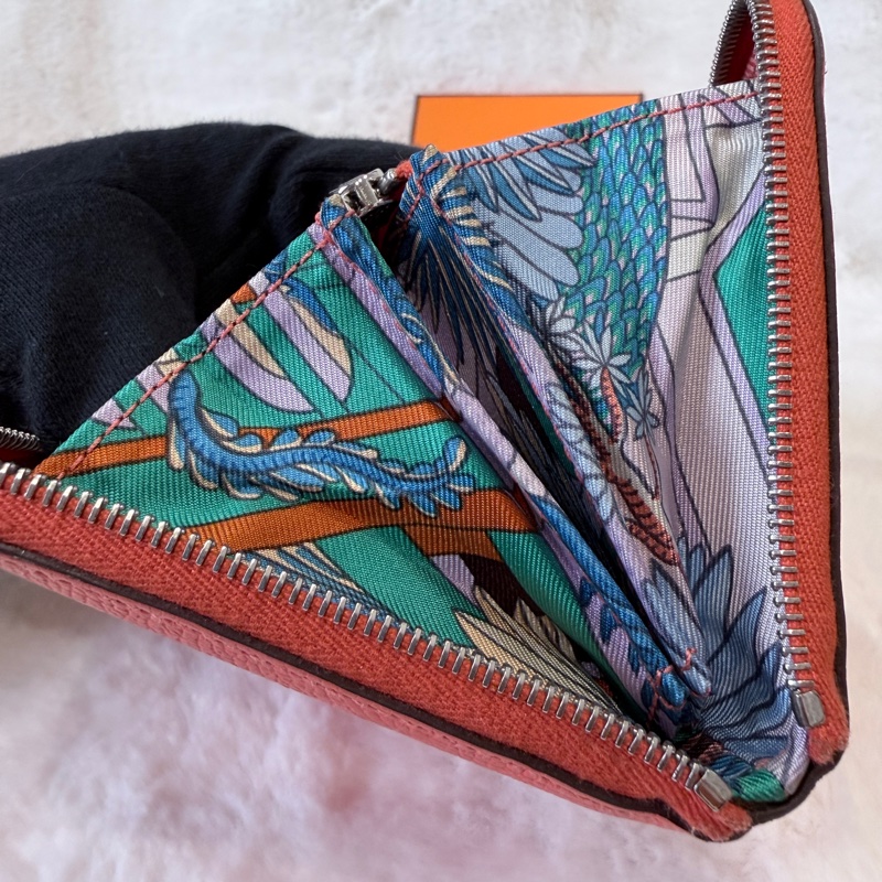 HERMES✨silkin 絲巾短夾零錢包 W刻-28
