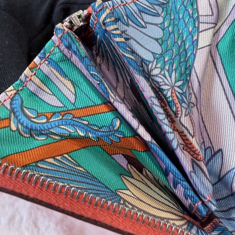 HERMES✨silkin 絲巾短夾零錢包 W刻-29