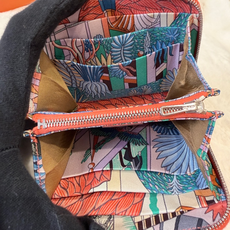 HERMES✨silkin 絲巾短夾零錢包 W刻-30