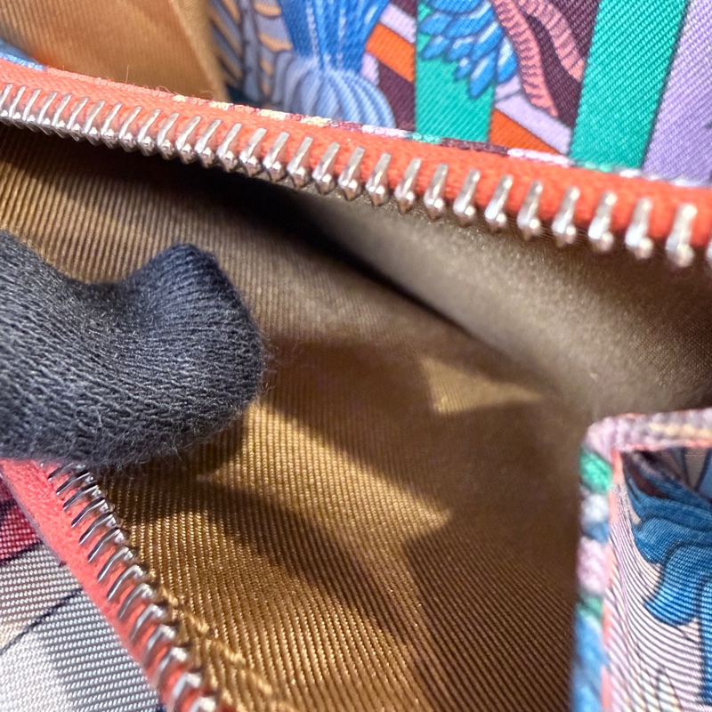 HERMES✨silkin 絲巾短夾零錢包 W刻-32