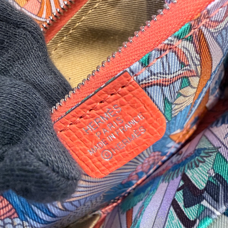 HERMES✨silkin 絲巾短夾零錢包 W刻-33