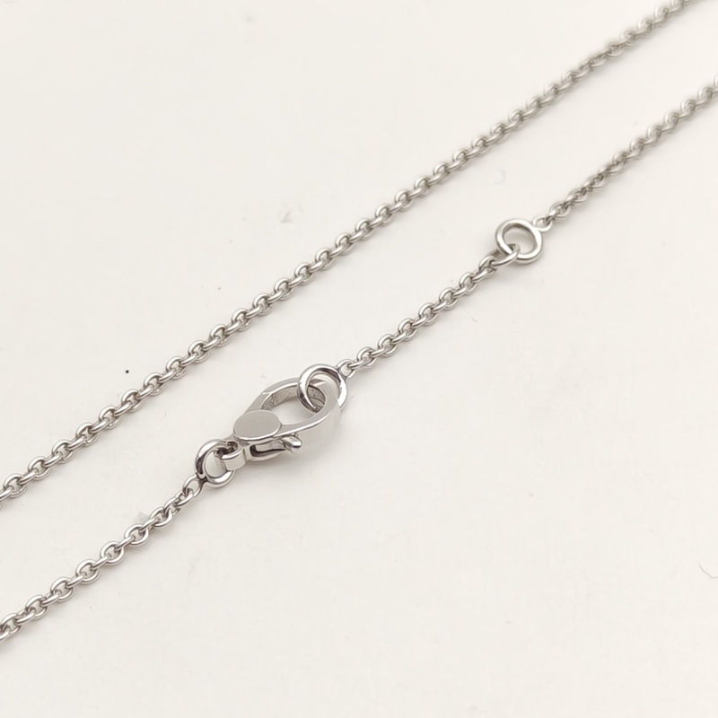 HERMES Finesse小Q項鏈滿鑽18K白金/鑽石-3