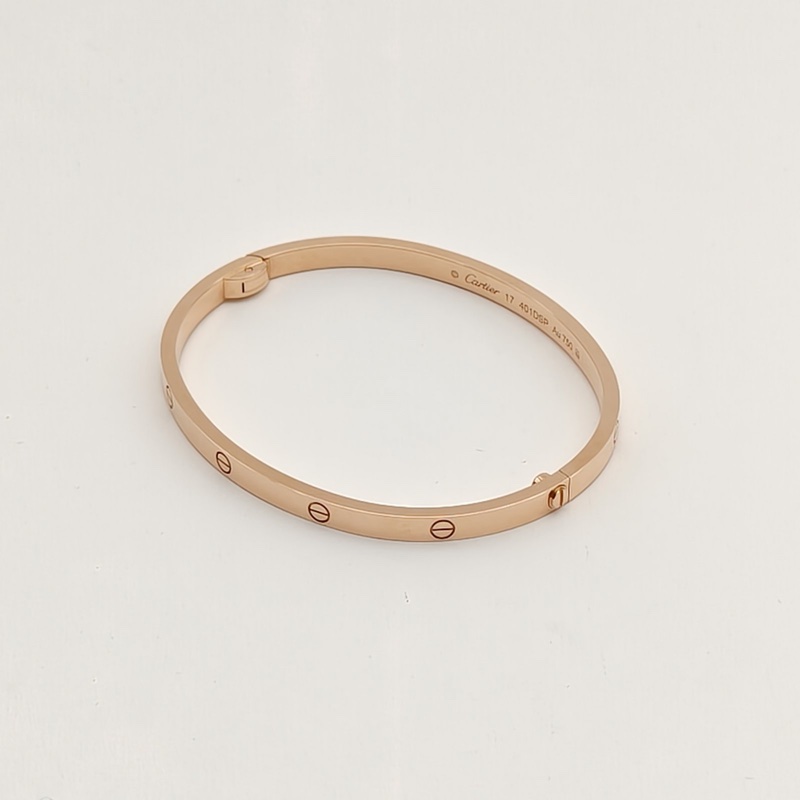 CARTIER LOVE18K金窄版手鐲18K玫瑰金17號-2