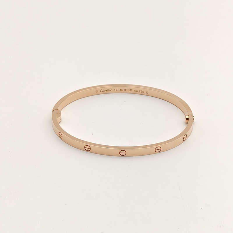 CARTIER LOVE18K金窄版手鐲18K玫瑰金17號-3