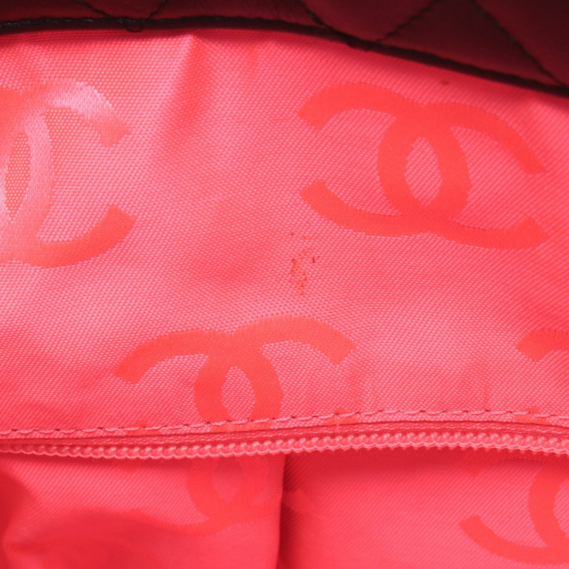 香奈兒 Cambon 系列大肩背手提包，黑色/白色皮革，二手，女士款，帶五金配件-7