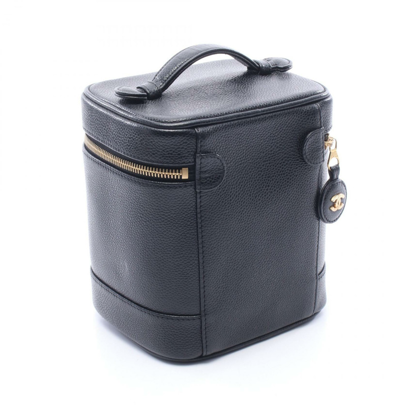 香奈兒 COCO 標誌手提包 A01998 小牛皮黑色金色五金二手女士-1