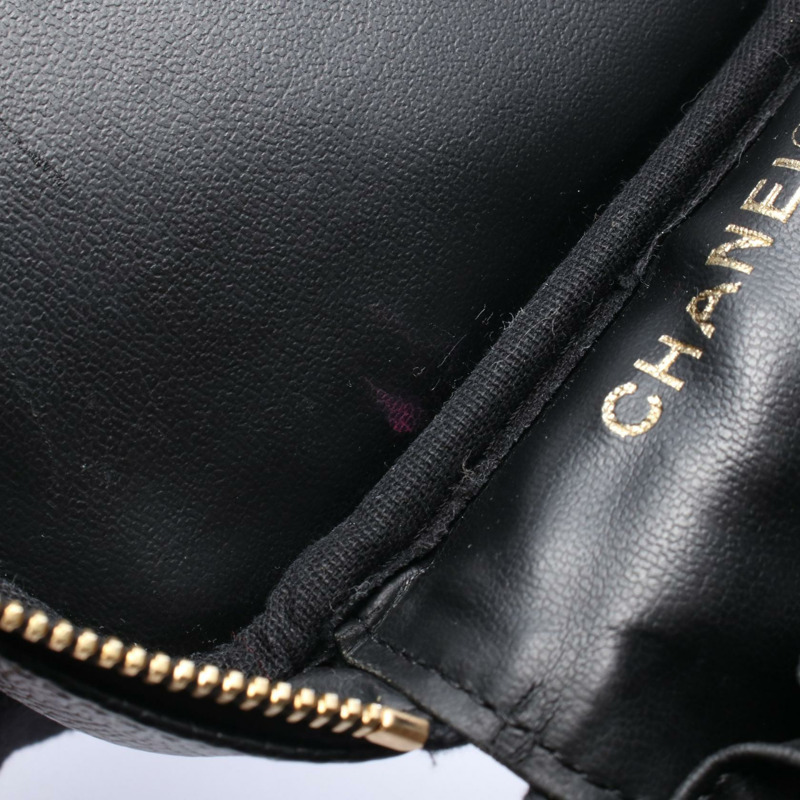 香奈兒 COCO 標誌手提包 A01998 小牛皮黑色金色五金二手女士-5