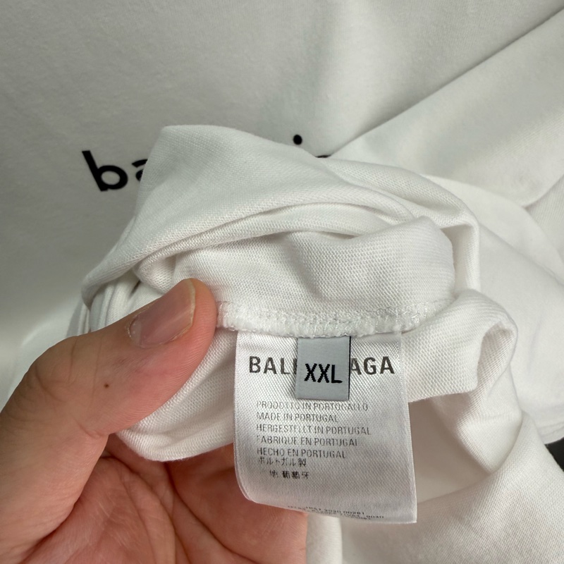 二手白色Balenciaga logo短袖T恤-3