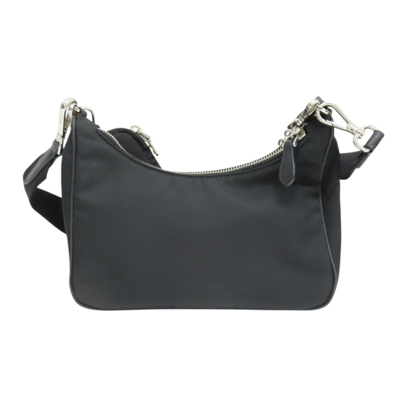 黑色 尼龍帆布 Re-Edition 肩背包【PRADA 普拉達】 1BH204-1
