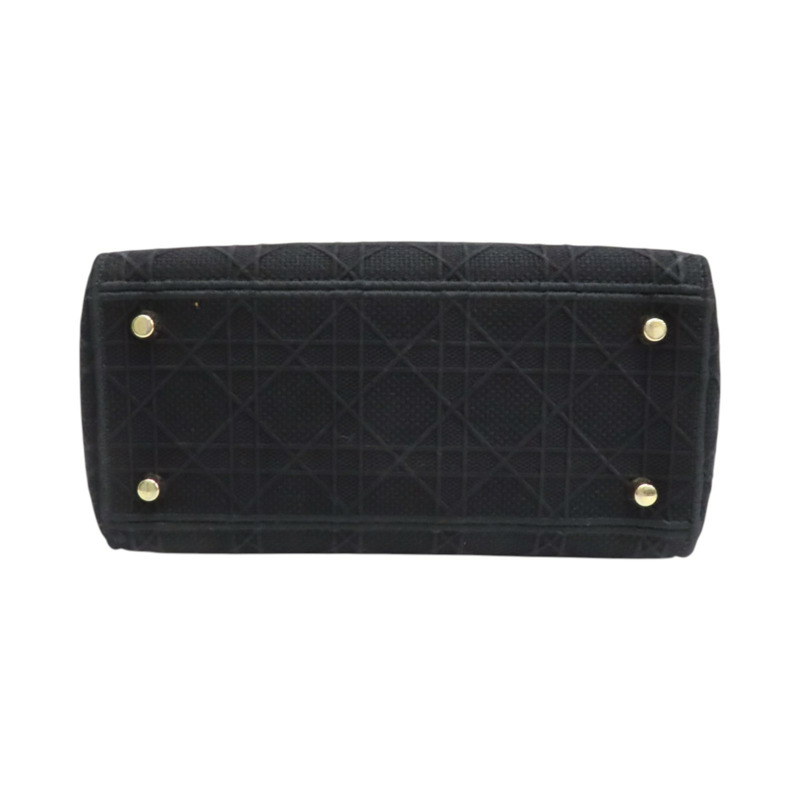 黑色 帆布 Lady Dior D-Lite Medium 兩用包【Dior 迪奧】 M05650REY-3