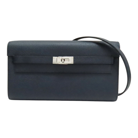 藍色 牛皮 Kelly Togo 肩背包 Y刻 銀釦【HERMES 愛馬仕】