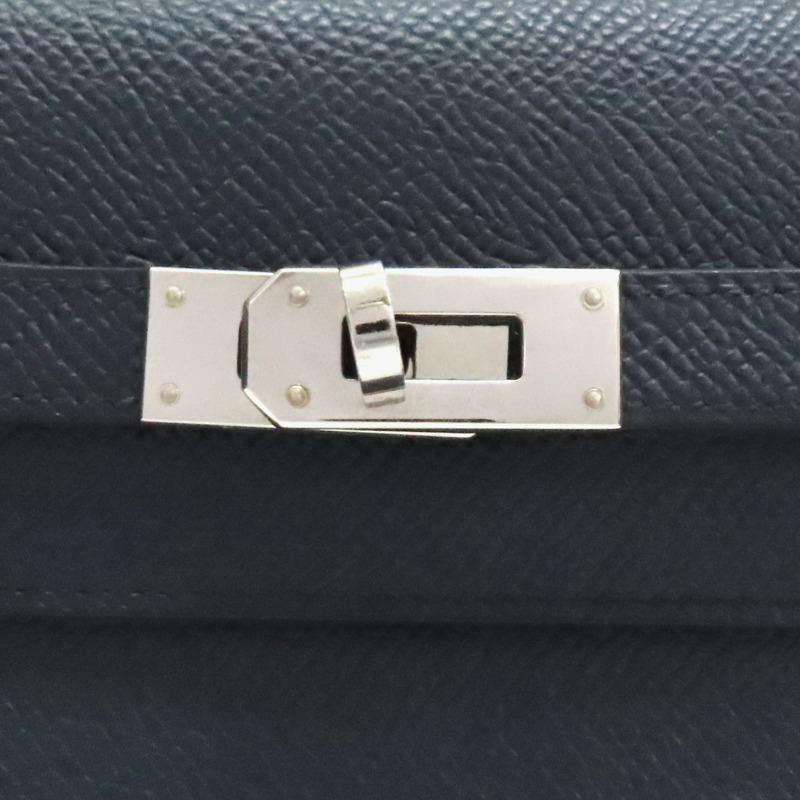 藍色 牛皮 Kelly Togo 肩背包 Y刻 銀釦【HERMES 愛馬仕】-6