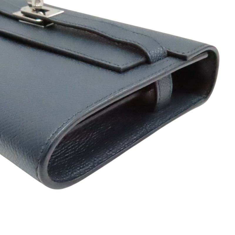 藍色 牛皮 Kelly Togo 肩背包 Y刻 銀釦【HERMES 愛馬仕】-8