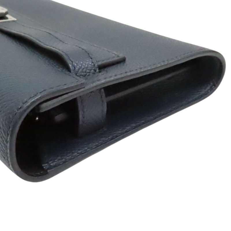 藍色 牛皮 Kelly Togo 肩背包 Y刻 銀釦【HERMES 愛馬仕】-9