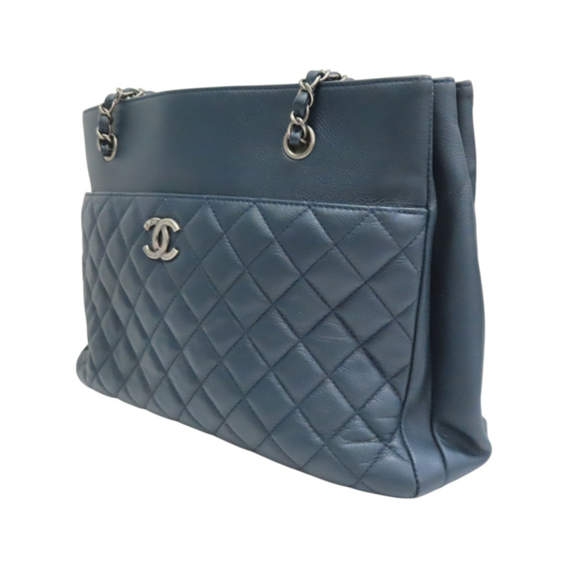 藍色 牛皮 肩背包 銀釦【CHANEL 香奈兒】-2