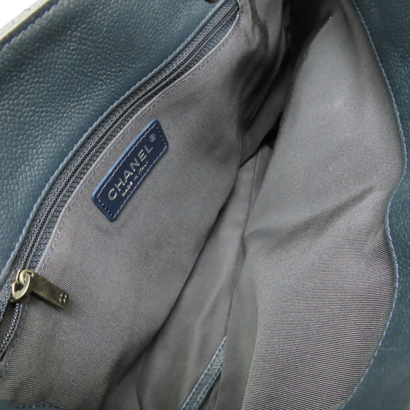 藍色 牛皮 肩背包 銀釦【CHANEL 香奈兒】-5