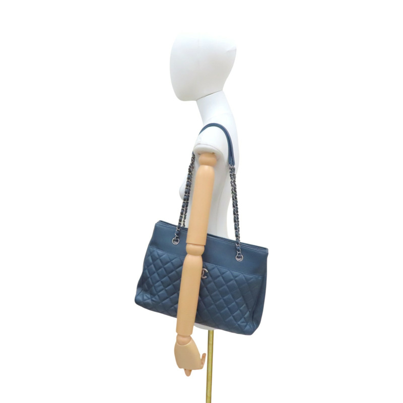 藍色 牛皮 肩背包 銀釦【CHANEL 香奈兒】-13