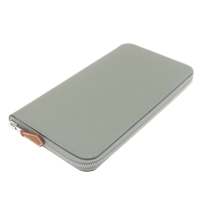 灰色 Evercolor牛皮 Silk'In 拉鍊長夾 K刻【HERMES 愛馬仕】-2