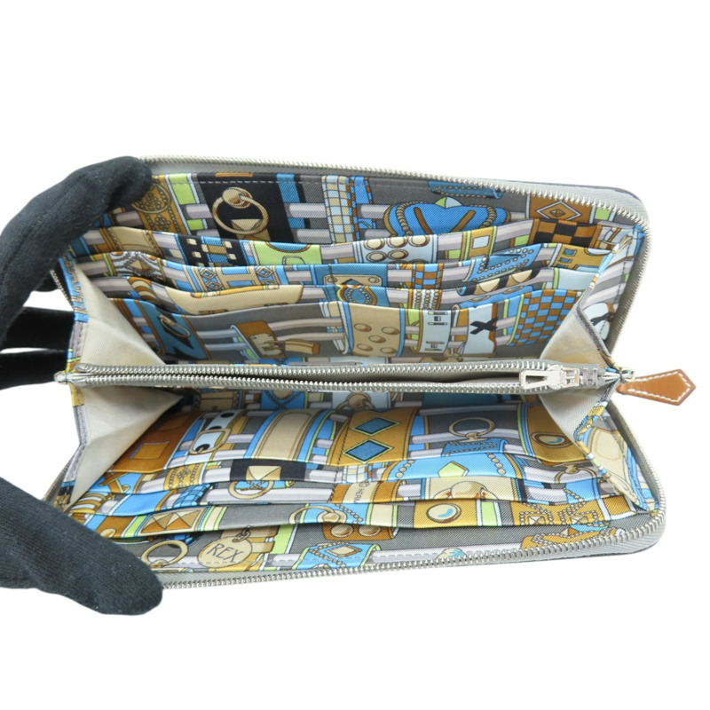 灰色 Evercolor牛皮 Silk'In 拉鍊長夾 K刻【HERMES 愛馬仕】-4