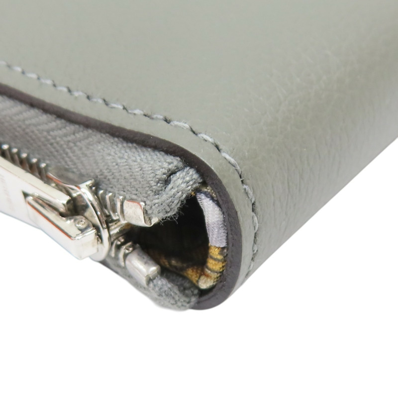 灰色 Evercolor牛皮 Silk'In 拉鍊長夾 K刻【HERMES 愛馬仕】-10