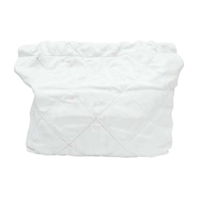 白色 牛皮 22 鍊帶 肩背包 金釦【CHANEL 香奈兒】 AS3260-1