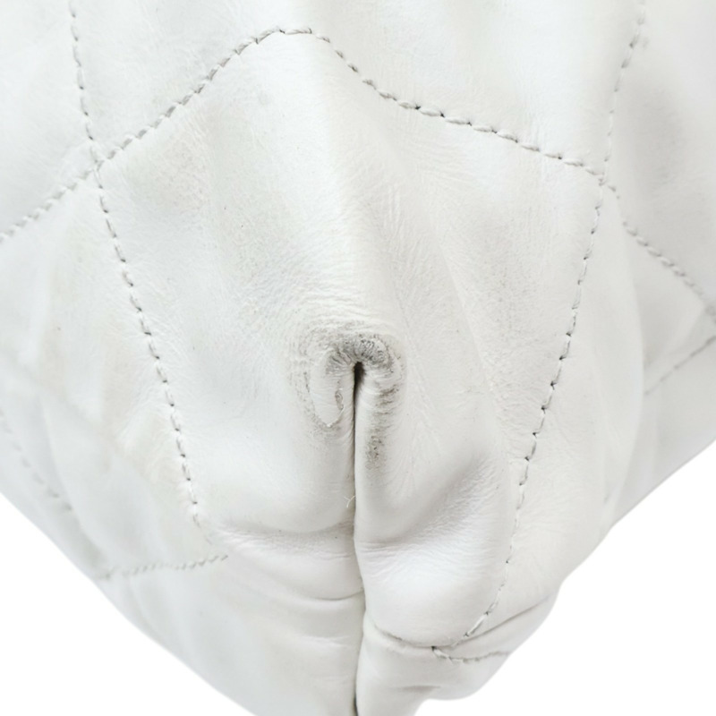 白色 牛皮 22 鍊帶 肩背包 金釦【CHANEL 香奈兒】 AS3260-13