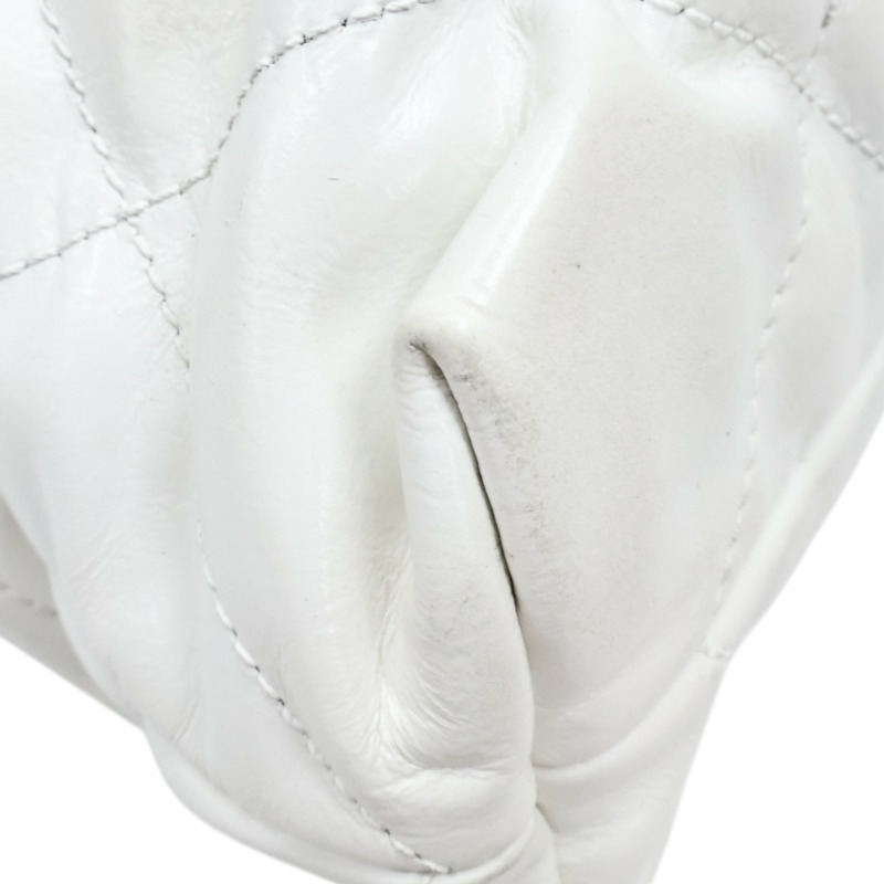 白色 牛皮 22 鍊帶 肩背包 金釦【CHANEL 香奈兒】 AS3260-14