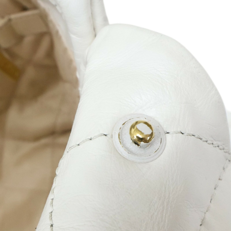 白色 牛皮 22 鍊帶 肩背包 金釦【CHANEL 香奈兒】 AS3260-18