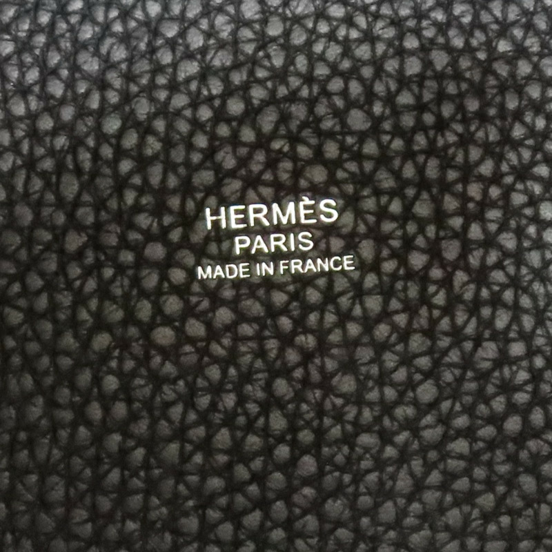 黑色 牛皮 Picotin Lock 22 手提包 Y刻 銀扣【HERMES 愛馬仕】-6