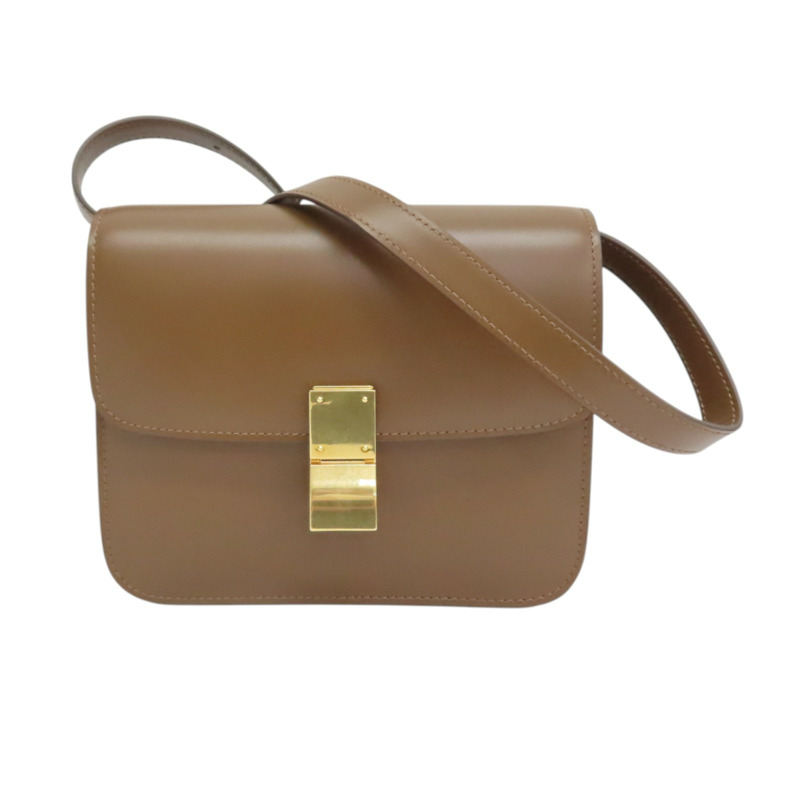駝色 牛皮 Classic Box 肩背包【CELINE 賽琳】 192523DLS-0