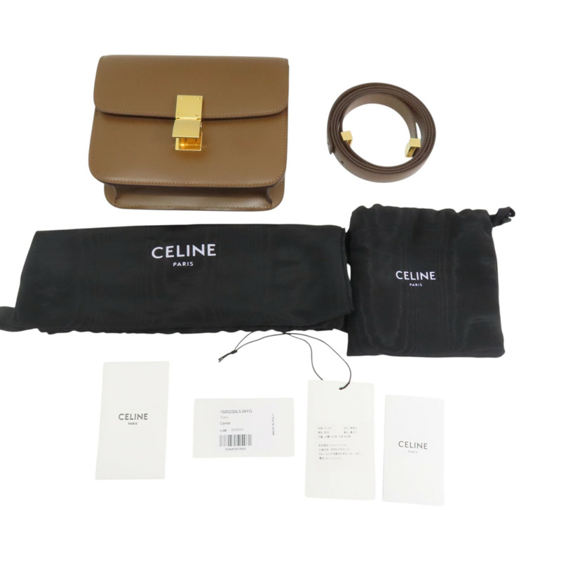 駝色 牛皮 Classic Box 肩背包【CELINE 賽琳】 192523DLS-10