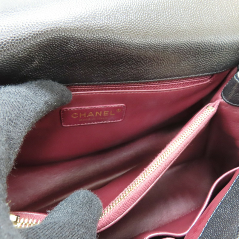 黑色 菱格紋 荔枝牛皮 Coco handle 29【CHANEL 香奈兒】 A92991-5