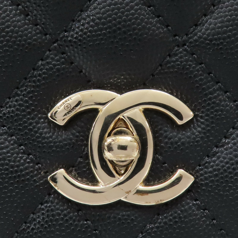 黑色 菱格紋 荔枝牛皮 Coco handle 29【CHANEL 香奈兒】 A92991-8