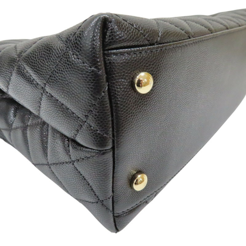 黑色 菱格紋 荔枝牛皮 Coco handle 29【CHANEL 香奈兒】 A92991-14