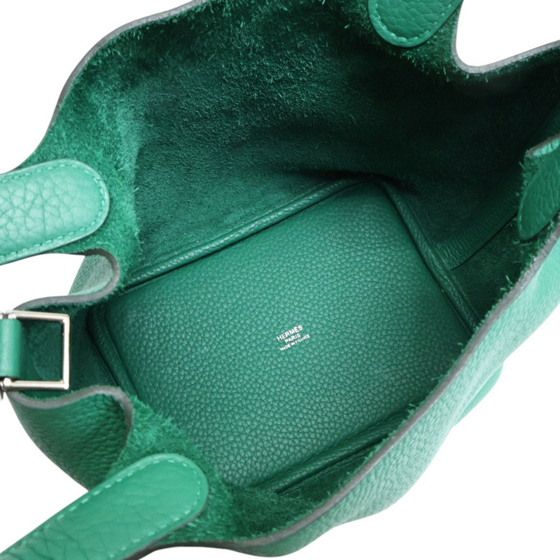 絲絨綠 Togo牛皮 Picotin Lock 18 手提包 Y刻 銀扣【HERMES 愛馬仕】 H056289CK-4