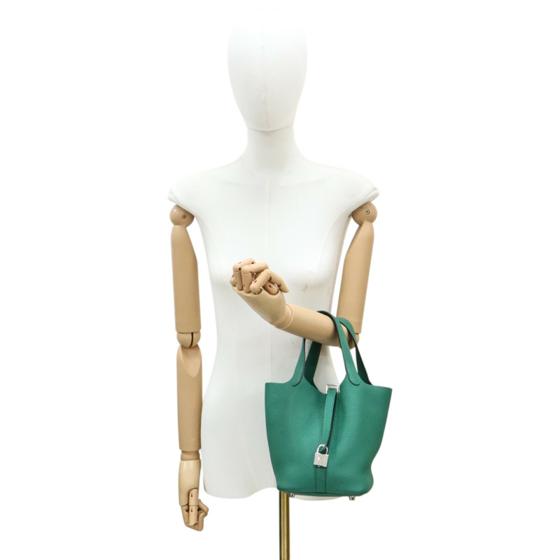 絲絨綠 Togo牛皮 Picotin Lock 18 手提包 Y刻 銀扣【HERMES 愛馬仕】 H056289CK-7